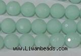 CTU2574 15.5 inches 10mm faceted round synthetic turquoise beads