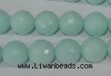 CTU2575 15.5 inches 12mm faceted round synthetic turquoise beads