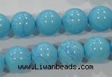 CTU2583 15.5 inches 10mm round synthetic turquoise beads