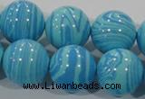 CTU2587 15.5 inches 18mm round synthetic turquoise beads