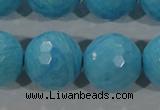 CTU2598 15.5 inches 20mm faceted round synthetic turquoise beads