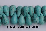 CTU27 14.5 inches 10*17mm teardrop blue turquoise beads Wholesale