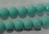 CTU2781 15.5 inches 6mm faceted round synthetic turquoise beads