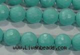 CTU2782 15.5 inches 8mm faceted round synthetic turquoise beads