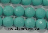 CTU2783 15.5 inches 10mm faceted round synthetic turquoise beads