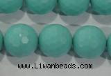 CTU2785 15.5 inches 14mm faceted round synthetic turquoise beads