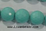 CTU2786 15.5 inches 16mm faceted round synthetic turquoise beads