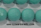 CTU2787 15.5 inches 18mm faceted round synthetic turquoise beads