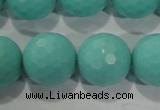 CTU2788 15.5 inches 20mm faceted round synthetic turquoise beads