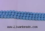 CTU2850 15.5 inches 4mm round matte turquoise beads