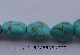 CTU30 15.5 inches 8*12mm freeform blue turquoise beads Wholesale