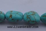 CTU31 15.5 inches 16*20mm freeform blue turquoise beads Wholesale