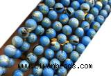 CTU3147 15 inches 6mm round gold vein howlite turquoise beads