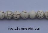 CTU34 15.5 inches 8mm round white turquoise strand beads Wholesale