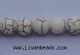 CTU35 15.5 inches 10mm round white turquoise strand beads Wholesale