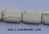 CTU37 15.5 inches 13*20mm rectangle white turquoise beads Wholesale