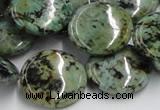 CTU418 15.5 inches 22mm flat round African turquoise beads wholesale