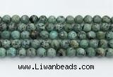 CTU519 15.5 inches 8mm faceted round African turquoise beads wholesale