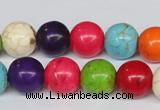 CTU704 15.5 inches 14mm round dyed turquoise beads wholesale