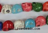 CTU711 15.5 inches 10*12*12mm skull dyed turquoise beads wholesale