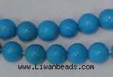 CTU824 15.5 inches 10mm round dyed turquoise beads wholesale