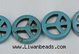 CTU900 15.5 inches 20mm coin dyed turquoise beads wholesale