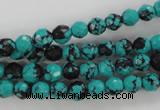 CTU931 15.5 inches 6mm faceted round synthetic turquoise beads