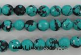 CTU932 15.5 inches 8mm faceted round synthetic turquoise beads