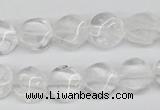 CTW01 15.5 inches 12mm twisted coin white crystal beads wholesale