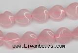 CTW04 15.5 inches 12mm twisted coin rose quartz beads wholesale