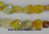 CTW06 15.5 inches 12mm twisted coin madagascar agate beads wholesale