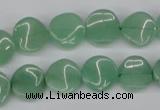 CTW07 15.5 inches 12mm twisted coin green aventurine beads wholesale