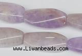 CTW100 15.5 inches 15*30mm twisted rectangle lavender amethyst beads