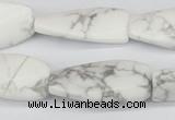 CTW109 15.5 inches 15*30mm twisted rectangle white howlite beads