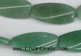 CTW111 15.5 inches 15*30mm twisted rectangle green aventurine beads