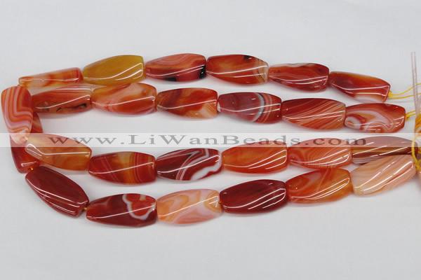 CTW117 15.5 inches 15*30mm twisted rectangle agate gemstone beads