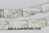 CTW134 15.5 inches 9*20mm twisted trihedron white howlite beads