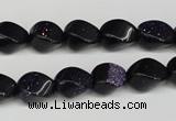 CTW146 15.5 inches 8*11mm twisted rice blue goldstone beads