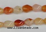 CTW150 15.5 inches 8*11mm twisted rice agate gemstone beads