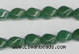 CTW152 15.5 inches 8*11mm twisted rice green aventurine beads