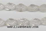 CTW153 15.5 inches 8*15mm twisted rice white crystal beads