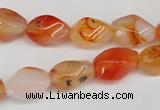 CTW155 15.5 inches 8*15mm twisted rice agate gemstone beads