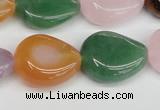 CTW165 15.5 inches 18*22mm twisted teardrop mixed gemstone beads