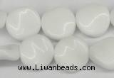 CTW18 15.5 inches 16mm twisted coin white agate beads wholesale