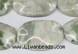 CTW307 15.5 inches 20*30mm wavy oval peace stone beads