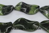 CTW318 15.5 inches 15*30mm wavy marquise Canadian jade beads