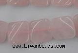 CTW350 15.5 inches 16*16mm twisted square rose quartz beads