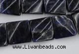 CTW355 15.5 inches 16*16mm twisted square sodalite gemstone beads