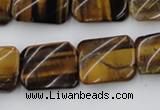 CTW380 15.5 inches 15*20mm twisted rectangle yellow tiger eye beads