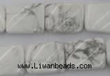 CTW383 15.5 inches 15*20mm twisted rectangle white howlite beads